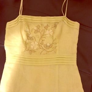 0P embroidered/beaded linen dress